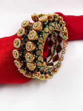 Gold Plated Kundan Meenakari And Pearls Green Pacheli Bangles For Women By Gehna Shop Bangles